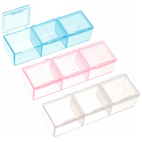 Таблетница - органайзер 3 ячейки "VOSTOKDOM", микс три цвета, 7.2*2*1.5см