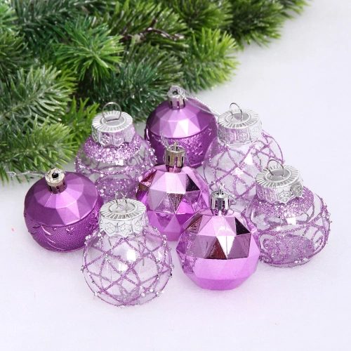 Набор шаров "Восторг" 5 см (в наборе 8 шт), Сиреневый