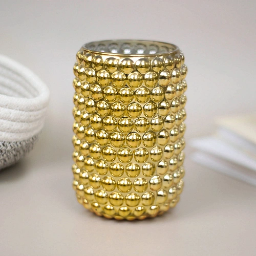 Подсвечник "Капли дождя" 8*12,5 см, Золото