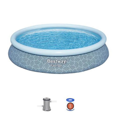 Бассейн надувной Fast Set 457*84 см + фильтр-насос 2006 л/ч (II) Bestway (57313)