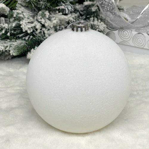 Новогодний шар VELOUR "Нежный бархат" 15 см, Белый