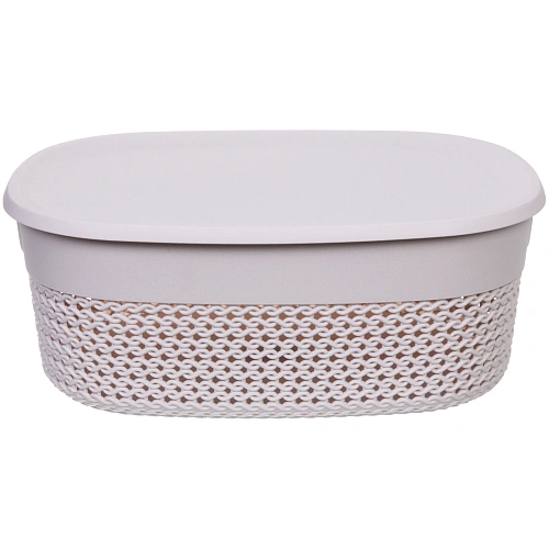 Корзина для хранения с крышкой МАРСИ, цвет серый, 392815см_4