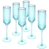 Бокал для шампанского 210мл "Enjoy Life" в наборе 6шт, цвет голубой