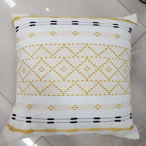 Чехол для декоративной подушки "CARNE", 43*43 см, цвет бело-жёлтый